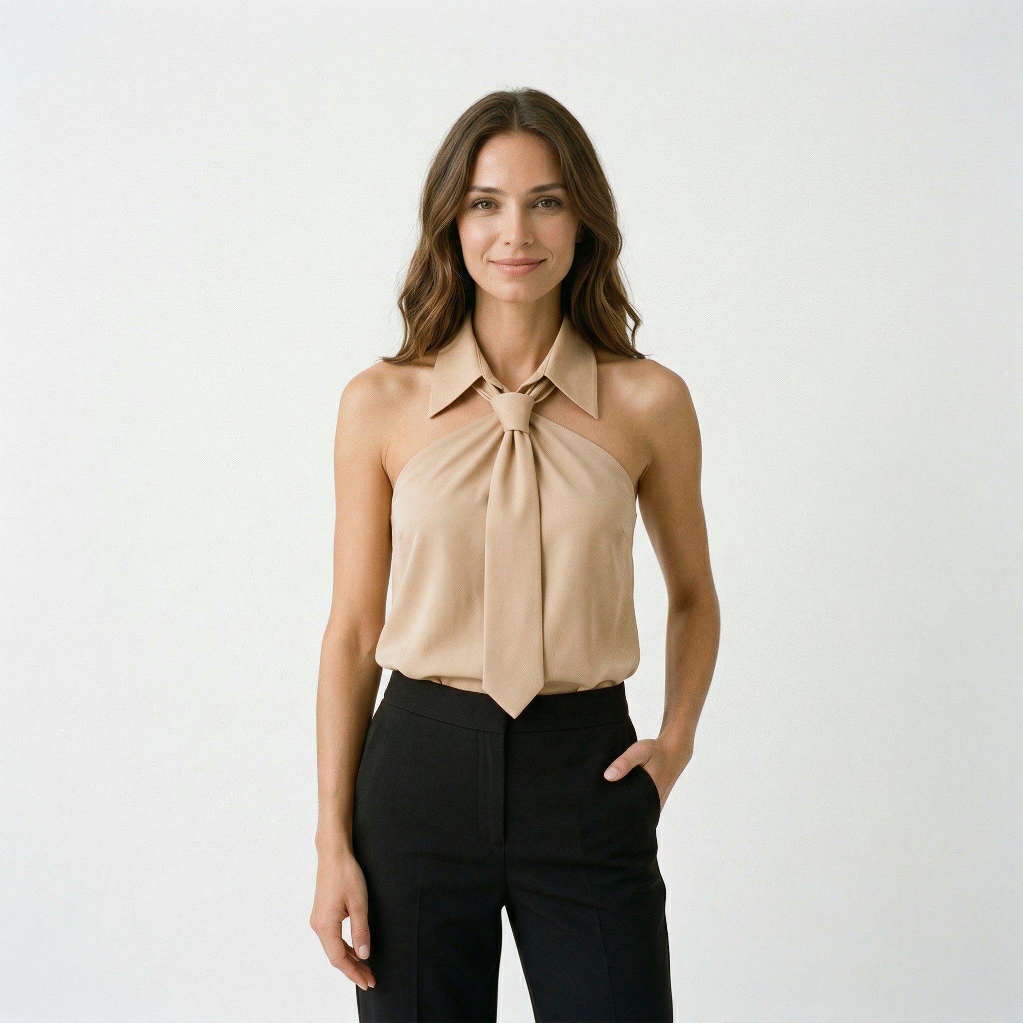 Women's Summer Top | Halter Neck Sleeveless Polyester
