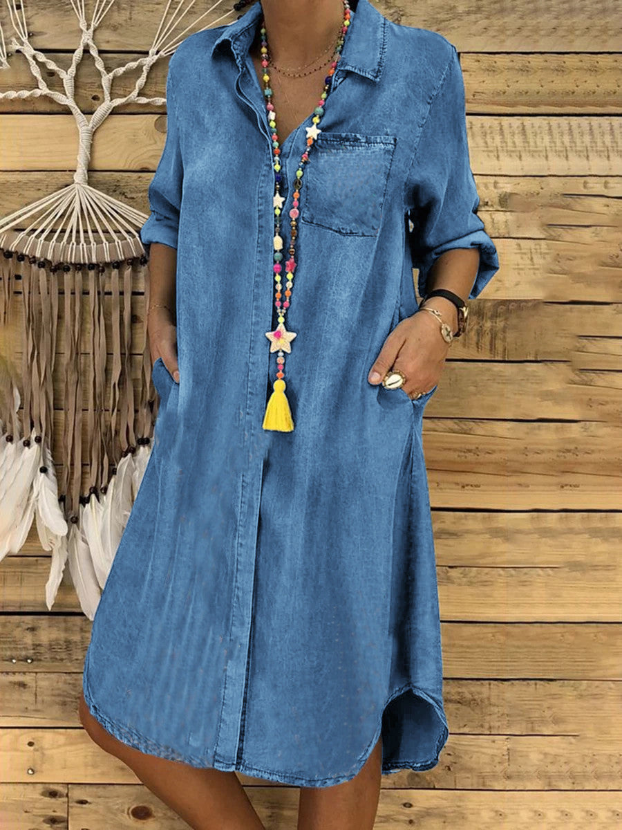 Clara | Casual Relaxed Denim Shirt Dress 1