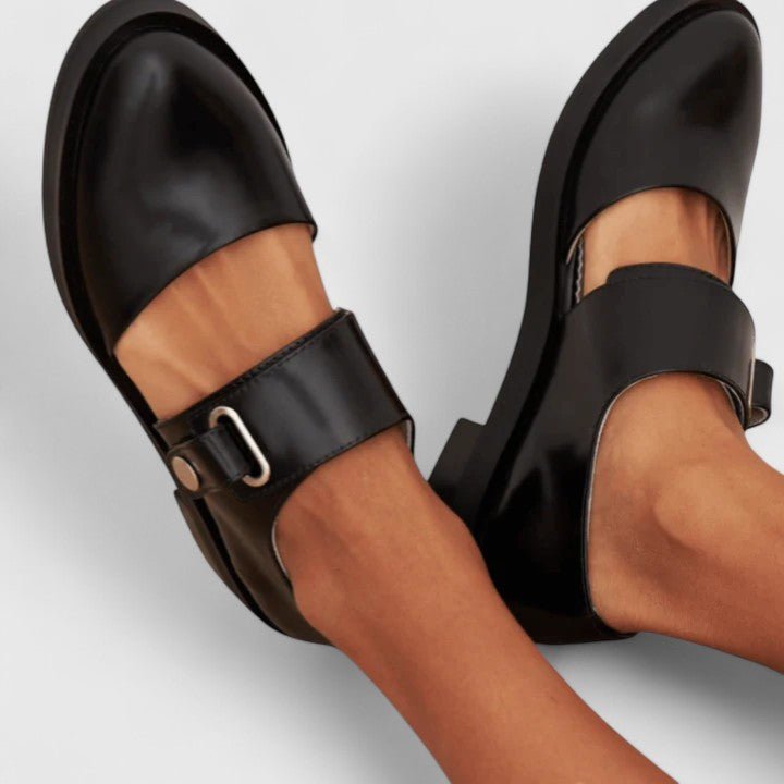 Clara | Classic Chunky Sole Leather Mary Jane Shoes 0