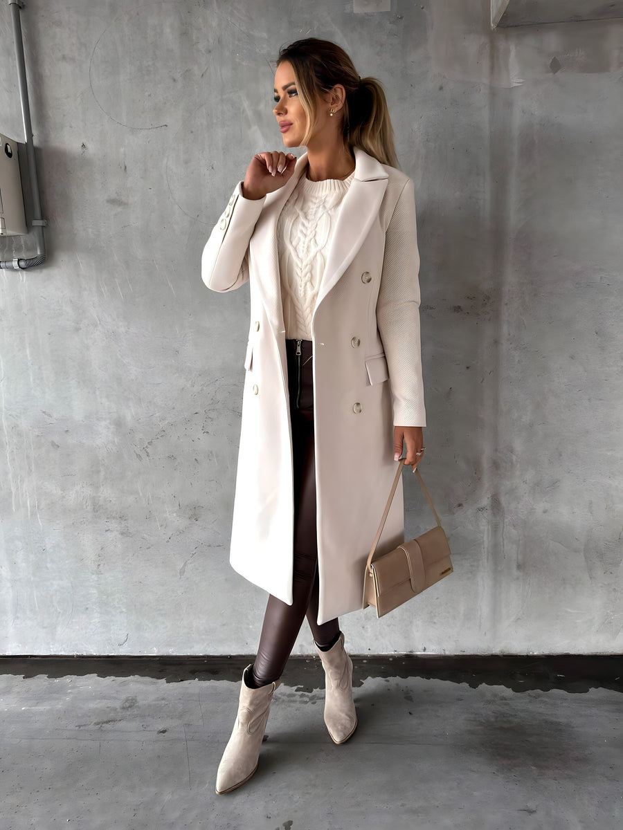 Women's Trench Coat | Double-Breasted Wide Lapels Tailored