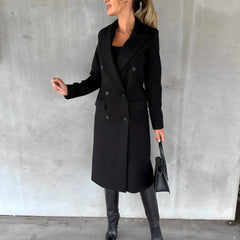 Women's Trench Coat | Double-Breasted Wide Lapels Tailored