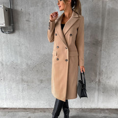 Women's Trench Coat | Double-Breasted Wide Lapels Tailored