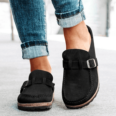Everyday women's slip-on flats; ergonomic clogs with a supportive cork sole for ultimate comfort.