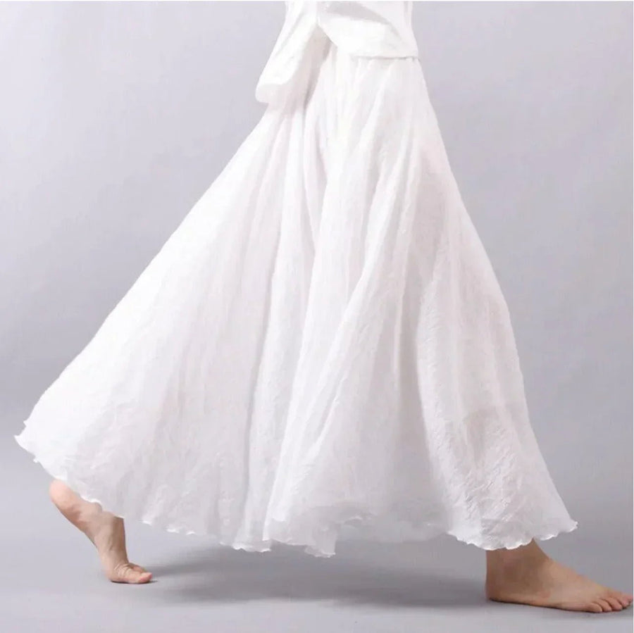Elena | High-Waisted Flowing Boho Maxi Skirt 0