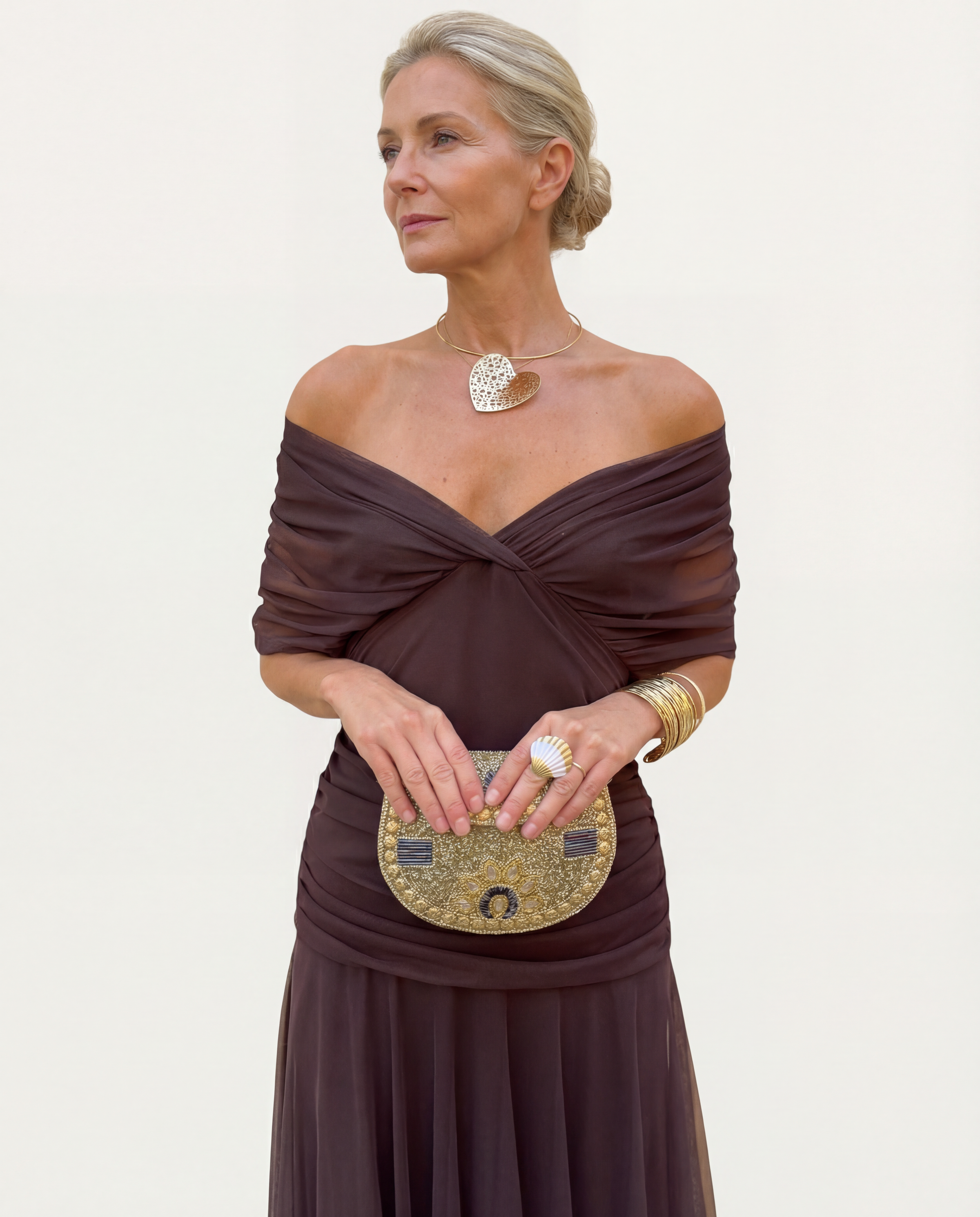 Women's Formal Dress | Off-Shoulder Maxi Crossover Ruched