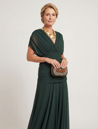 Women's Formal Dress | Off-Shoulder Maxi Crossover Ruched