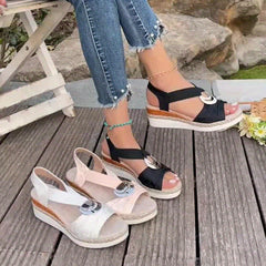 Women's Platform Sandals | Open Toe Buckle Strap Espadrille