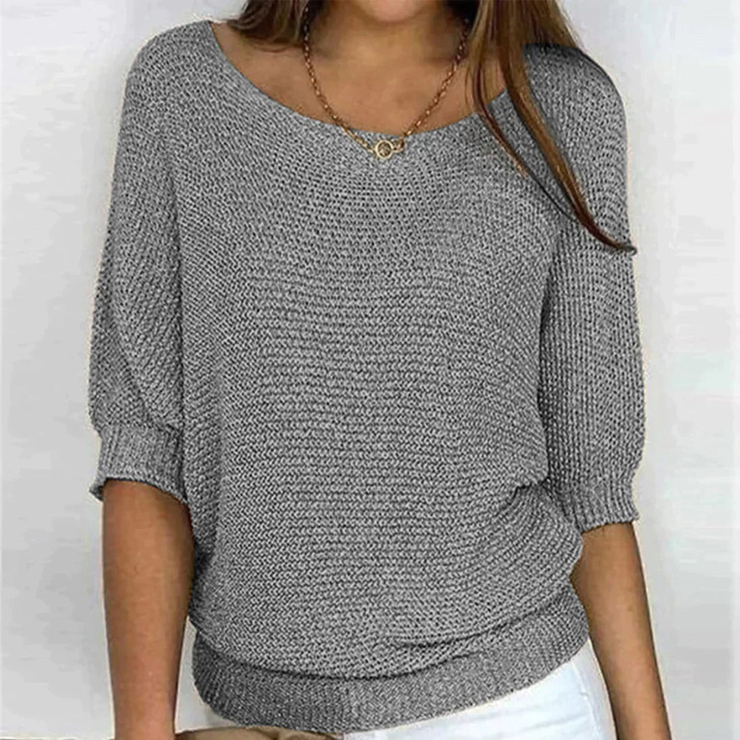 Women's Crop Top | Puffed Sleeve V-Neck Knit Relaxed Fit