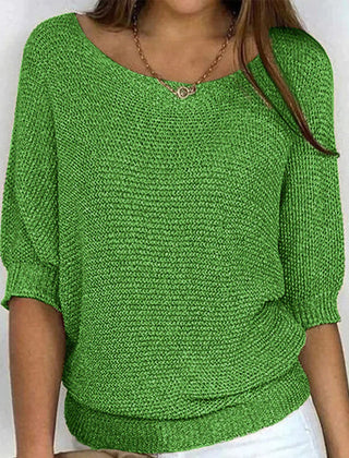 Women's Crop Top | Puffed Sleeve V-Neck Knit Relaxed Fit