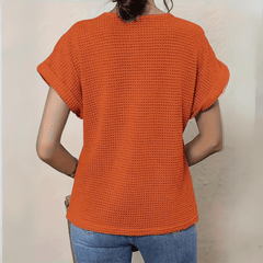 Women's Going Out Top | Lace Detail Short Sleeve Crew Knit