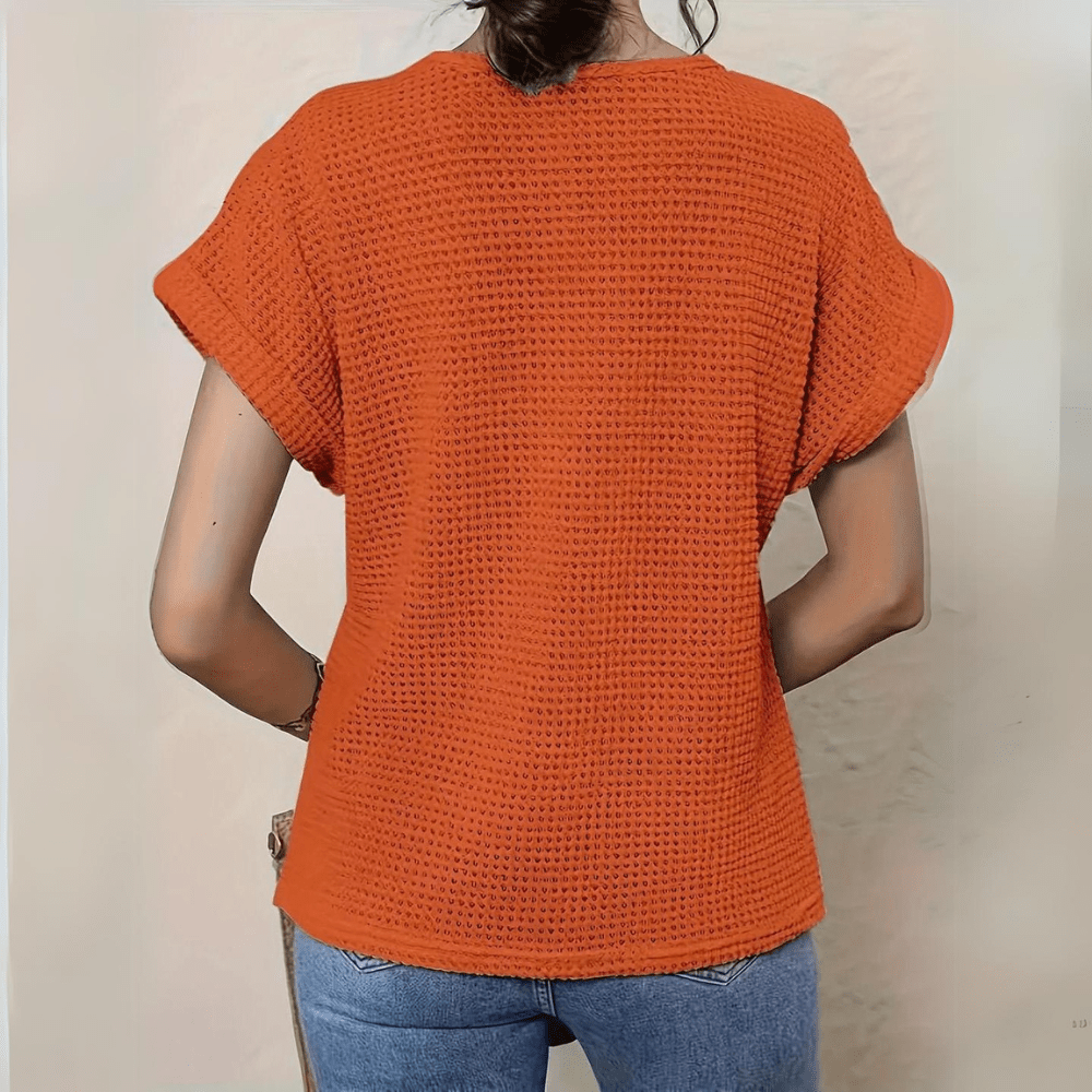 Women's Going Out Top | Lace Detail Short Sleeve Crew Knit