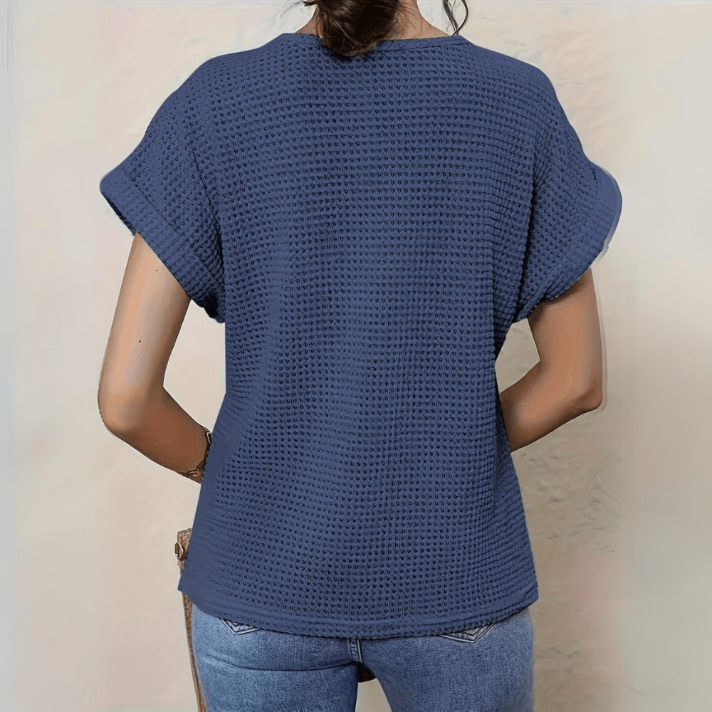 Women's Going Out Top | Lace Detail Short Sleeve Crew Knit