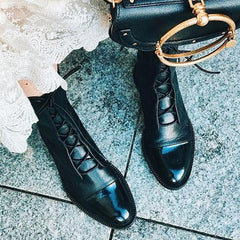 Women's Boots | Sculpted Mid-Heel Leather Ankle