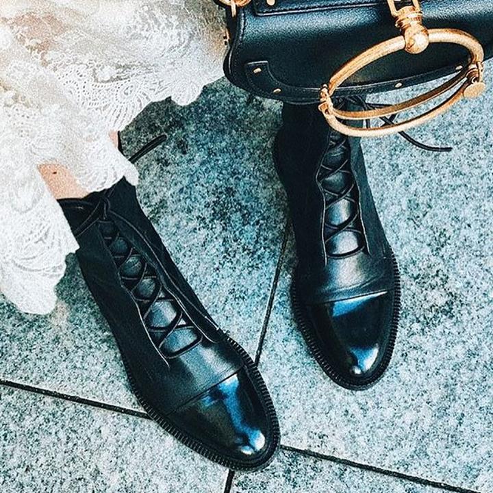 Women's Boots | Sculpted Mid-Heel Leather Ankle