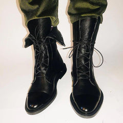 Women's Boots | Sculpted Mid-Heel Leather Ankle