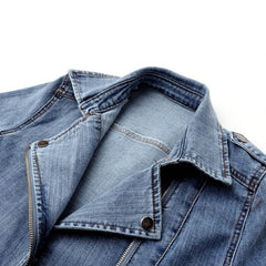 Women's Denim Jacket | Collar Lapel Button Front Relaxed Fit
