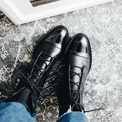 Women's Boots | Sculpted Mid-Heel Leather Ankle
