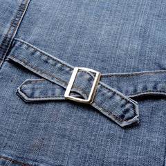 Women's Denim Jacket | Collar Lapel Button Front Relaxed Fit