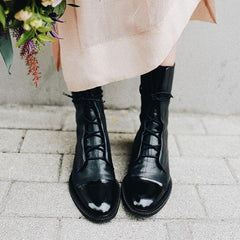 Women's Boots | Sculpted Mid-Heel Leather Ankle