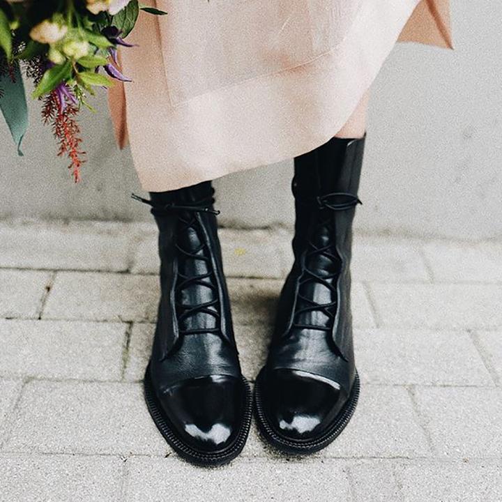 Women's Boots | Sculpted Mid-Heel Leather Ankle