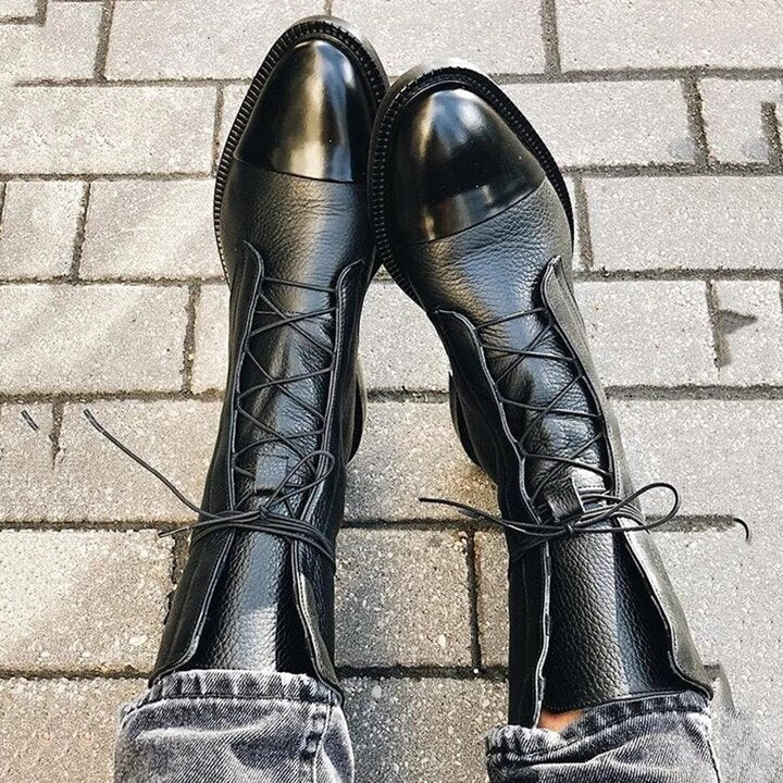 Women's Boots | Sculpted Mid-Heel Leather Ankle