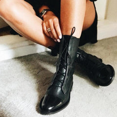 Women's Boots | Sculpted Mid-Heel Leather Ankle