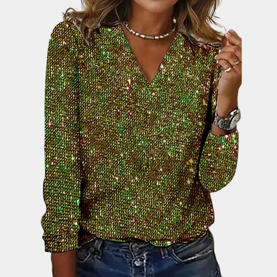 Heidi | Elegant Glitter V-Neck Women's Top 4