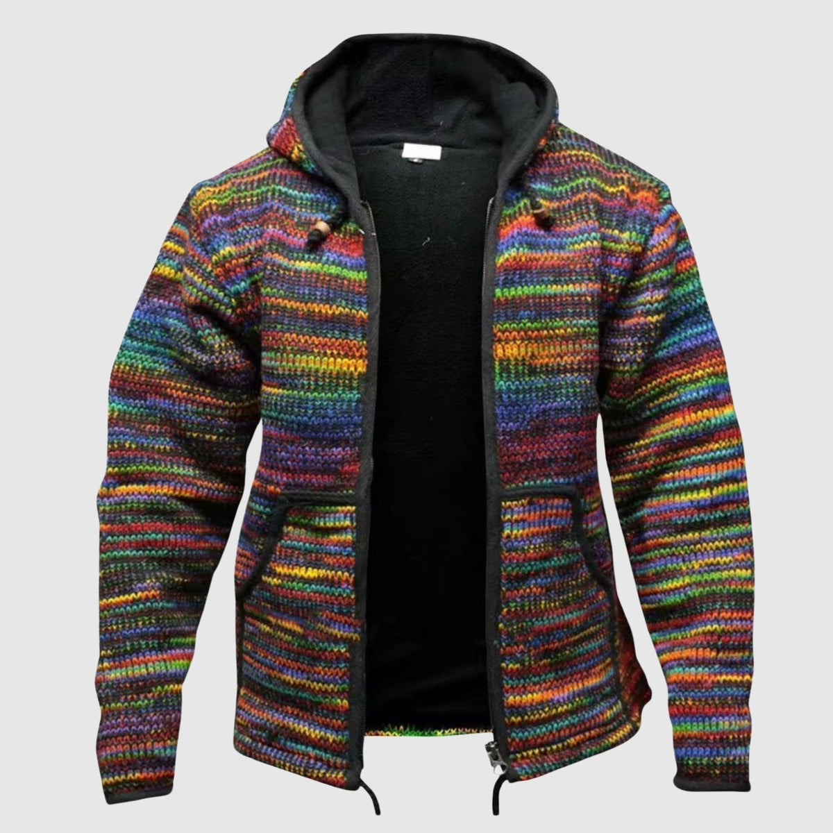 Stylish women's digital print hoodie in a loose fit for fall fashion & winter cozy comfort. Bohemian style.