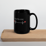 God is…. Black Glossy Mug