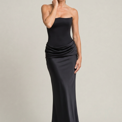 Women's Formal Dress | Strapless Corset Maxi Draped
