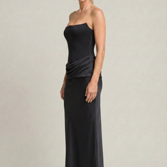 Women's Formal Dress | Strapless Corset Maxi Draped