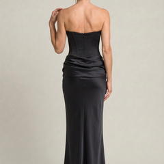Women's Formal Dress | Strapless Corset Maxi Draped