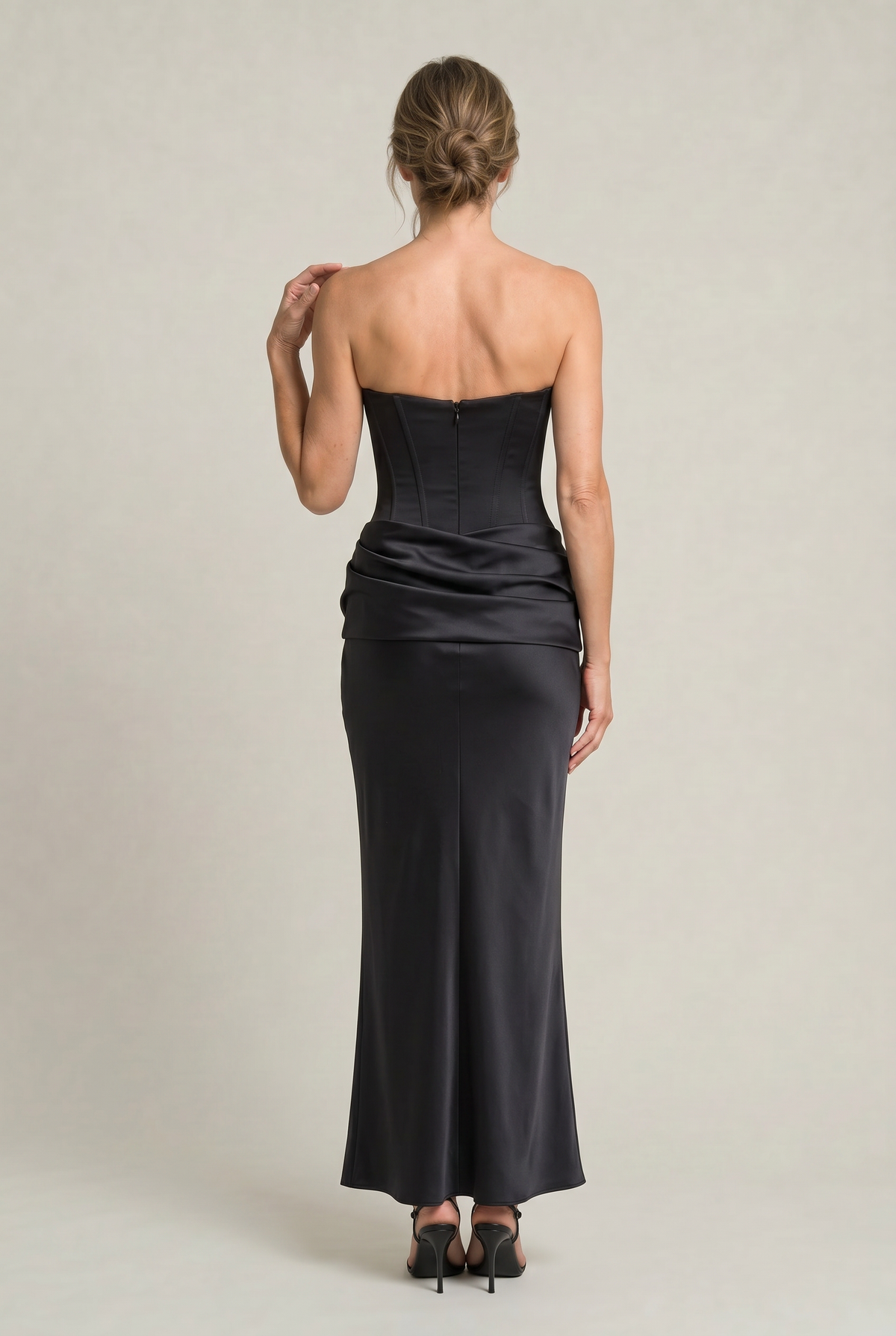 Women's Formal Dress | Strapless Corset Maxi Draped