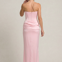 Women's Formal Dress | Strapless Corset Maxi Draped