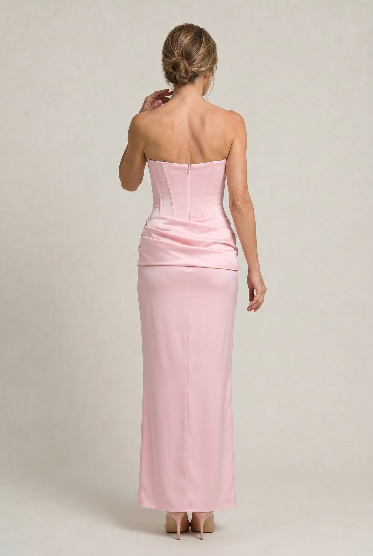 Women's Formal Dress | Strapless Corset Maxi Draped