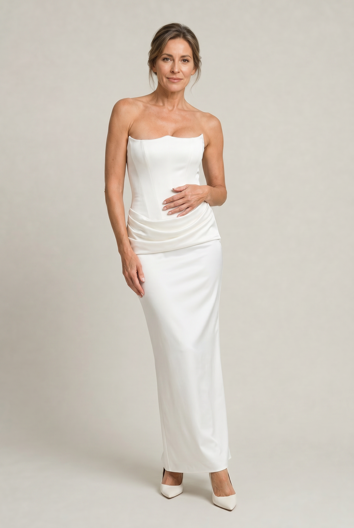 Women's Formal Dress | Strapless Corset Maxi Draped