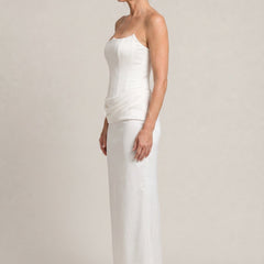 Women's Formal Dress | Strapless Corset Maxi Draped