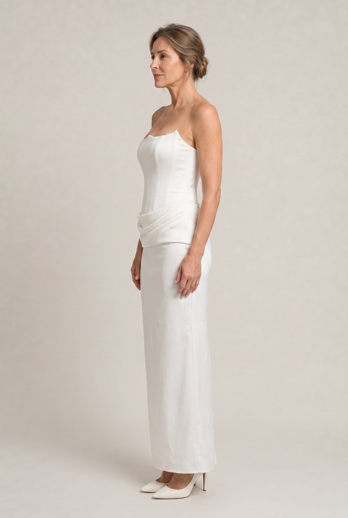 Women's Formal Dress | Strapless Corset Maxi Draped