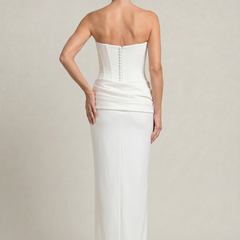 Women's Formal Dress | Strapless Corset Maxi Draped