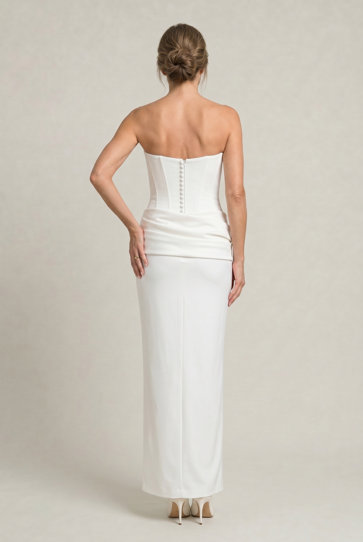 Women's Formal Dress | Strapless Corset Maxi Draped