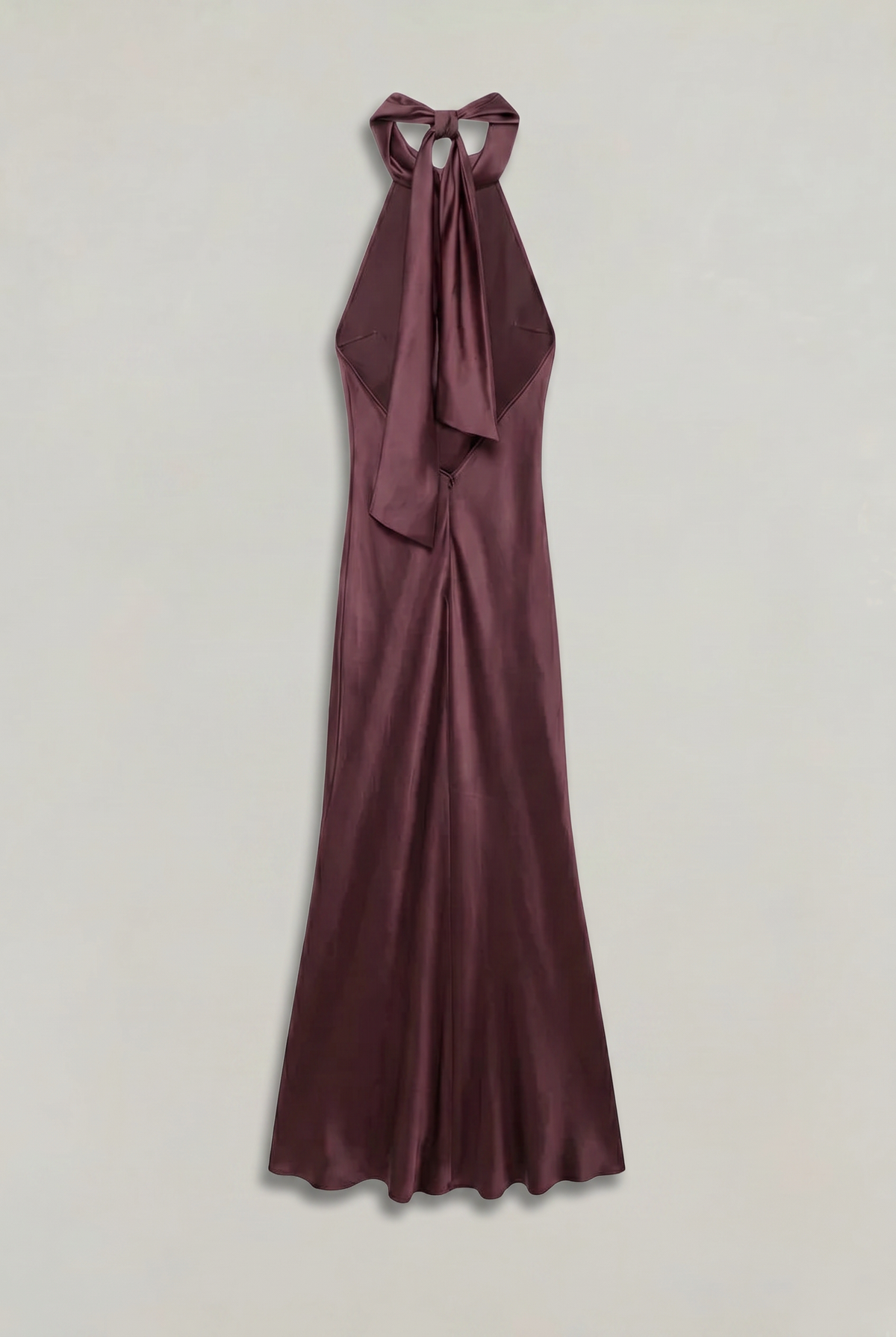Women's Formal Evening Gown | Halter Neck Open Back Maxi Satin