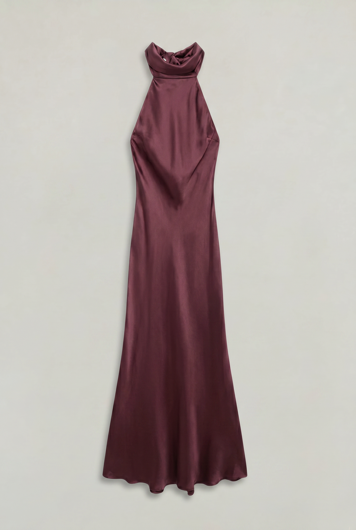 Women's Formal Evening Gown | Halter Neck Open Back Maxi Satin