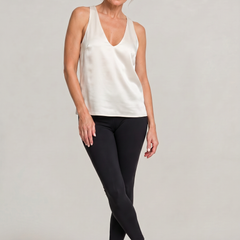 Women's Tank Top | Deep V-Neck Sleeveless Satin