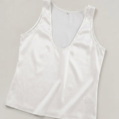 Women's Tank Top | Deep V-Neck Sleeveless Satin