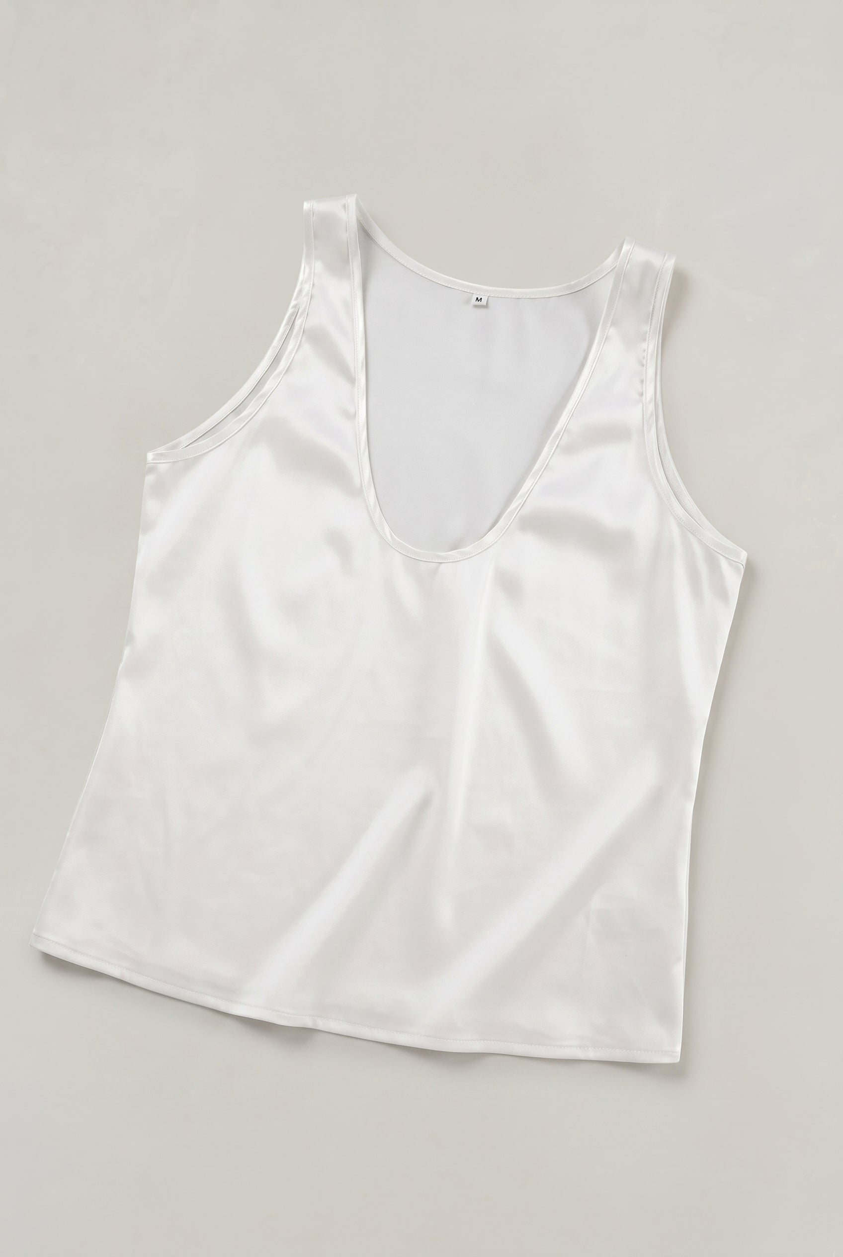 Women's Tank Top | Deep V-Neck Sleeveless Satin