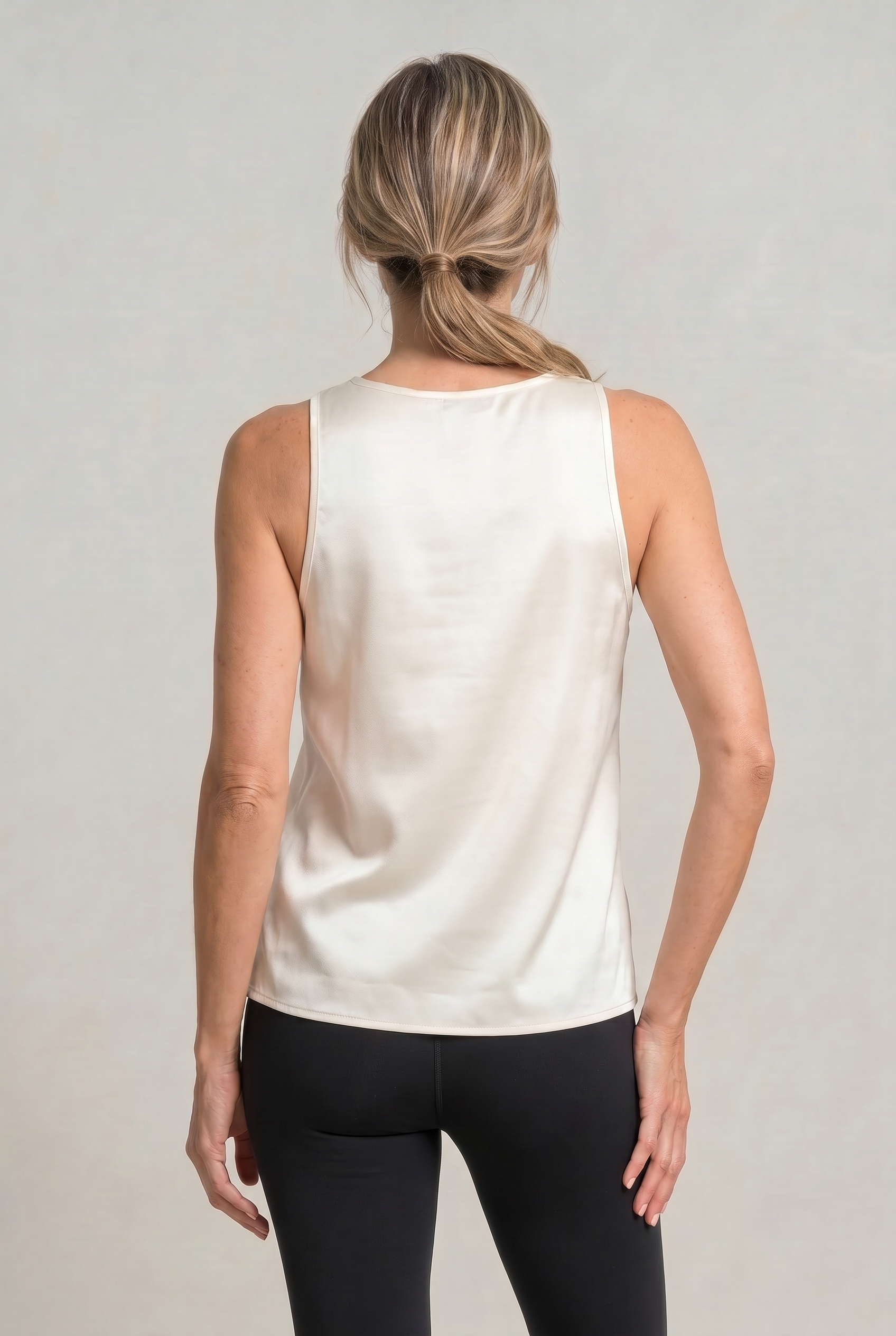 Women's Tank Top | Deep V-Neck Sleeveless Satin