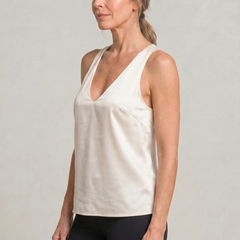 Women's Tank Top | Deep V-Neck Sleeveless Satin