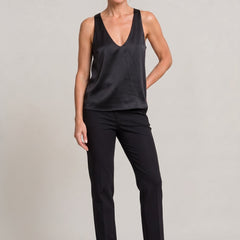 Women's Tank Top | Deep V-Neck Sleeveless Satin