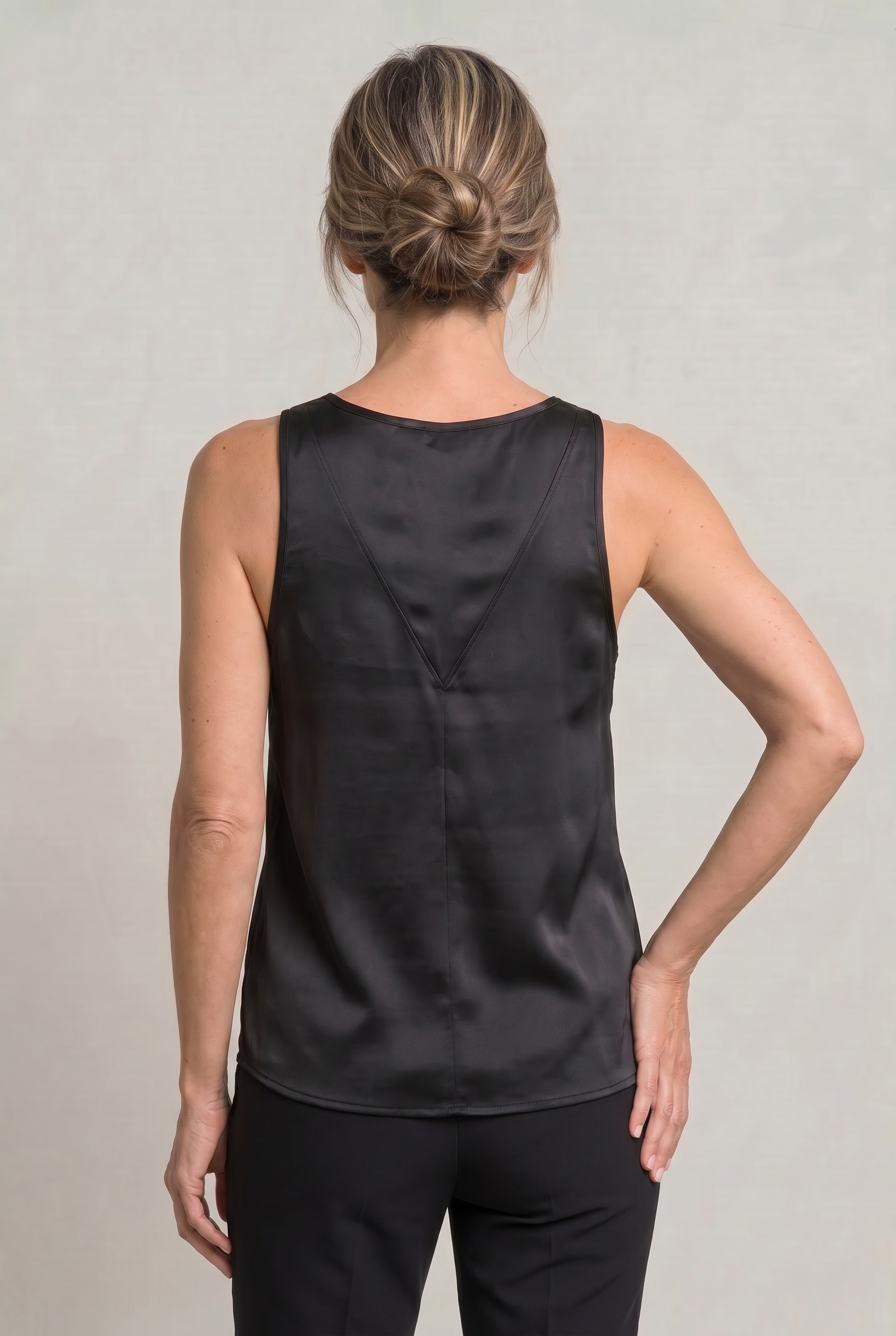Women's Tank Top | Deep V-Neck Sleeveless Satin