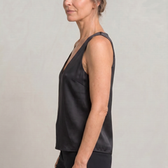 Women's Tank Top | Deep V-Neck Sleeveless Satin